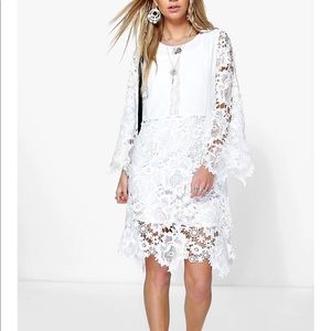 Boohoo Ina Crochet Lace Kimono Sleeve Dress